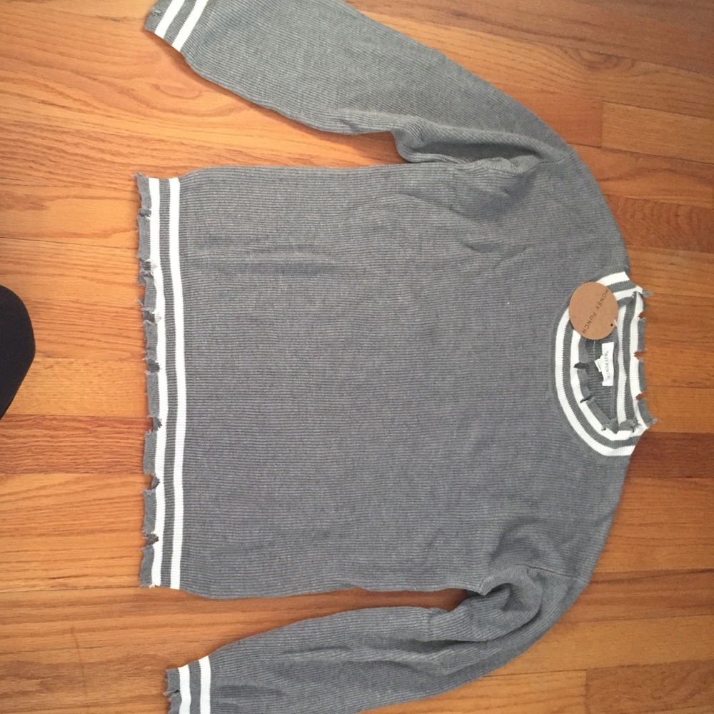 Honey Punch Gray Sweater